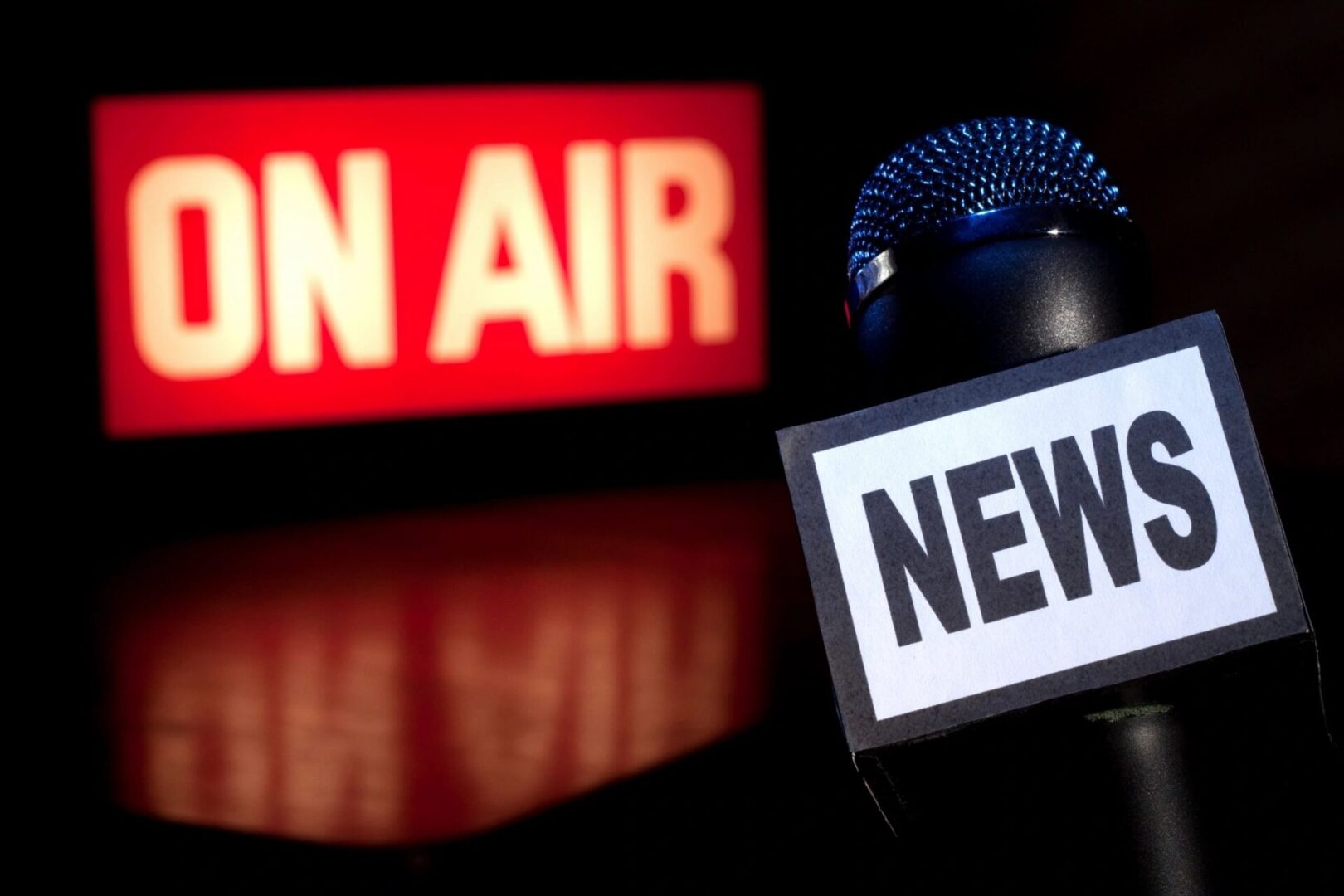 A microphone with the word news on it.